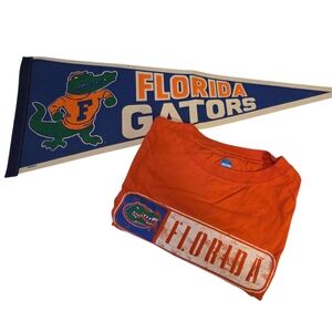 Vintage 90s NCAA Women's Orange Florida Gators Short Sleeve Tee And Pennant